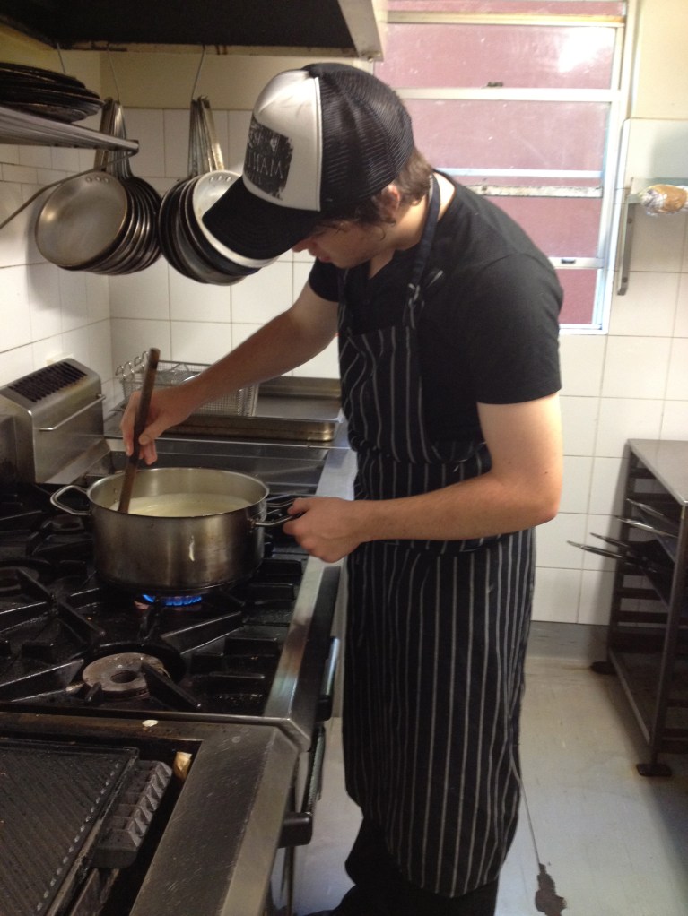 Gareth earns his burger... no good enough for a second beer though