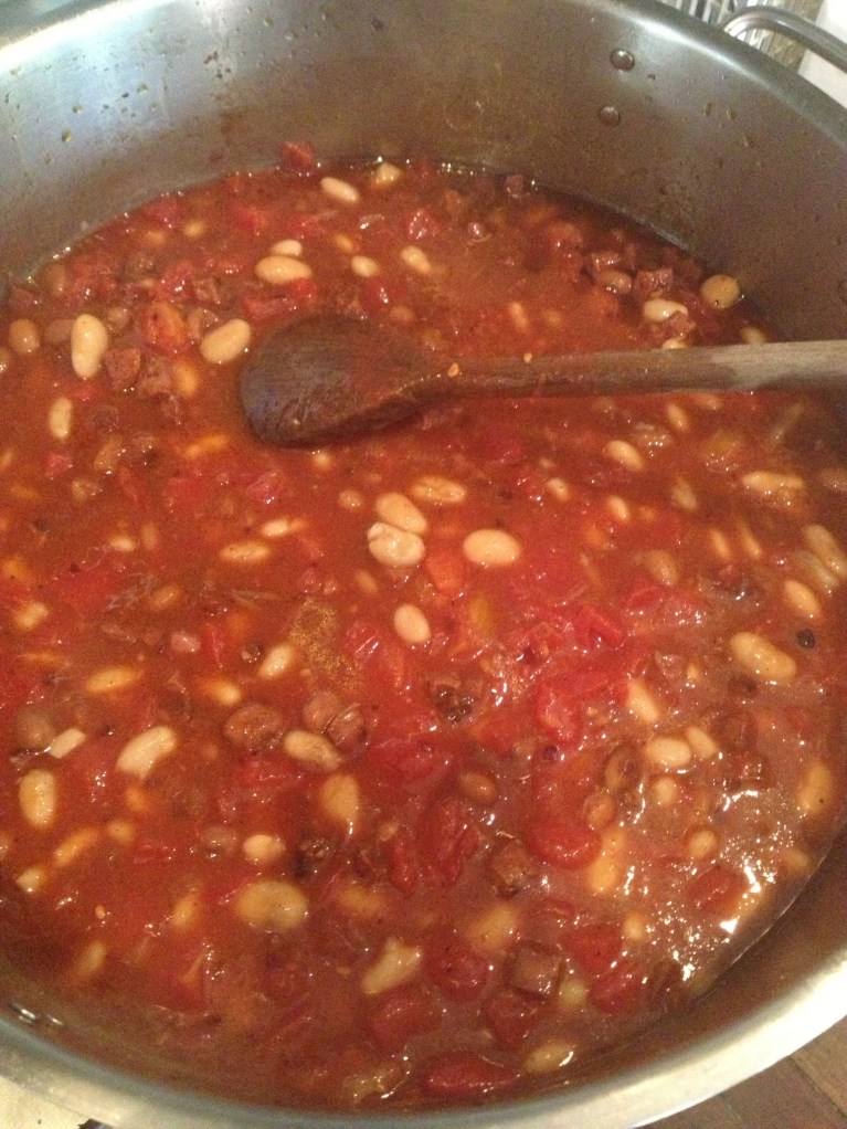 add tomatoes and beans