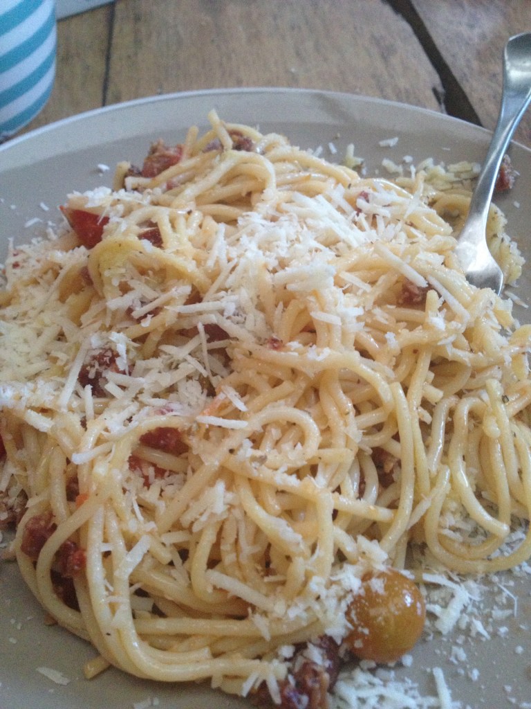 eat it with a fat pile of grated parmesan or pecorino