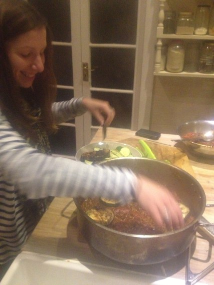 If Sammy aka "Sammy the Gelfling" is abourt put her to work layering the moussaka