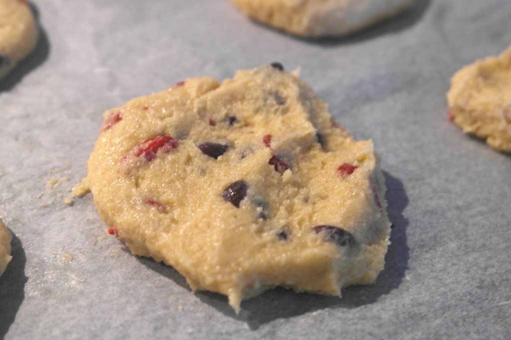 Press them onto oven trays lined with baking paper