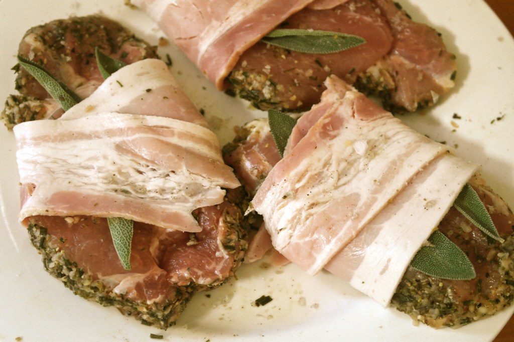 Wrap your porterhouse up with more pork and some sage leaves