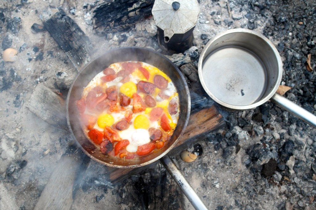 With eggs chucked in the same pan. Hell yeah!