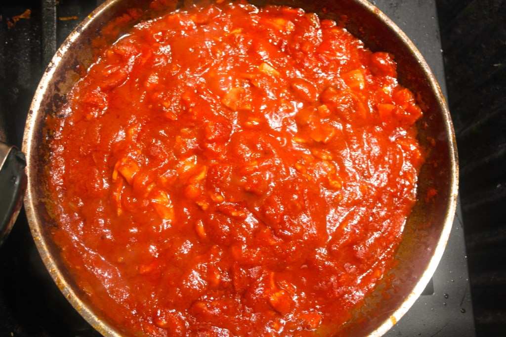 But then I went and chucked a bottle of tomato passata in there