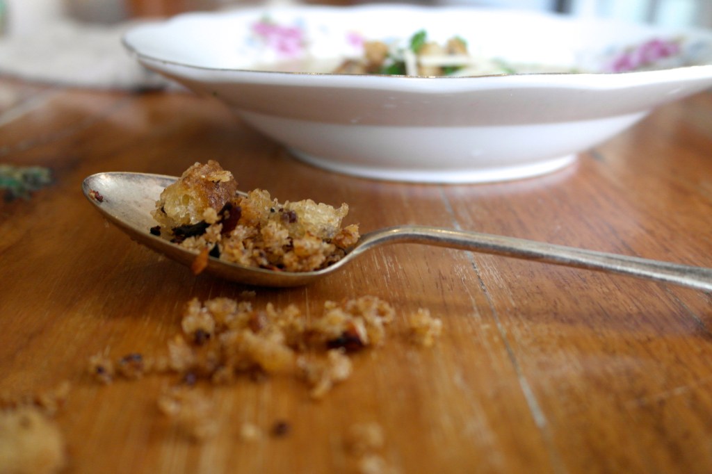 I was quite literally eating that fried crumb goodness from the spoon