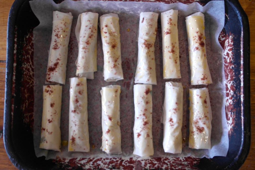 Put on a lined tray before you bake them