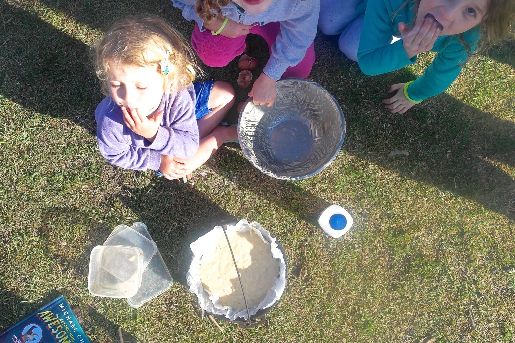 The kids were more than happy to clean the bowl… no washing up for us