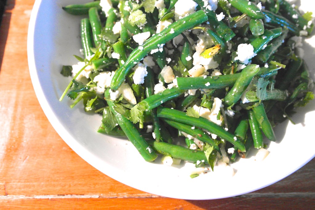 That beans salad. Everyone bass their version of a bean and feta salad but this one, with it's vinegar-y onion-y twang, was perfect with the sticky smoky pork