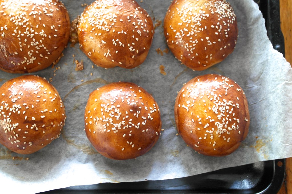 Out of the oven. Nothing wrong with those buns