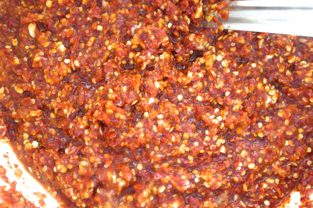 This is the chilli paste. It is definitely redder than my ginger minge