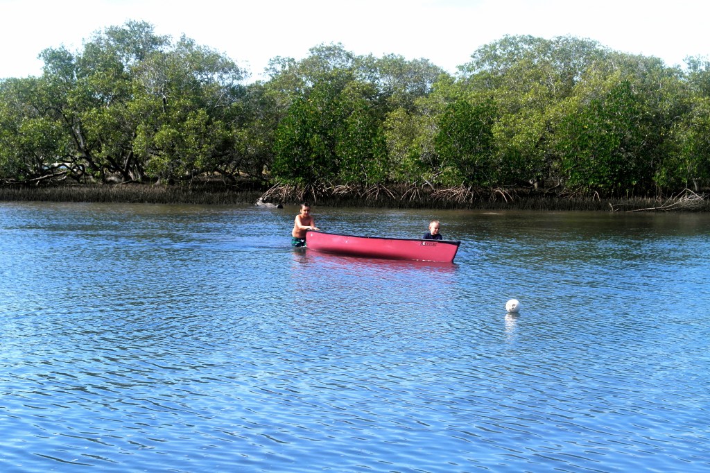 Proof that my children have not yet worked out which side of the kayak they should be in