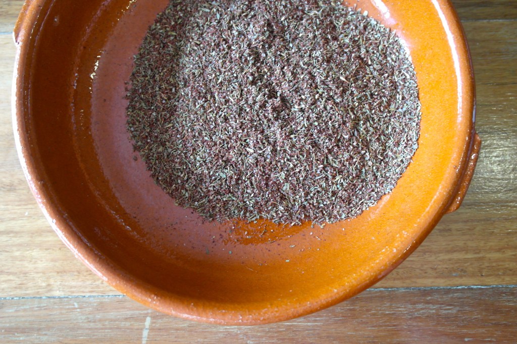 I guess i should've got a pic before I blitzed it up. Oh well, the pic may be pretty boring but the za'atar is anything but