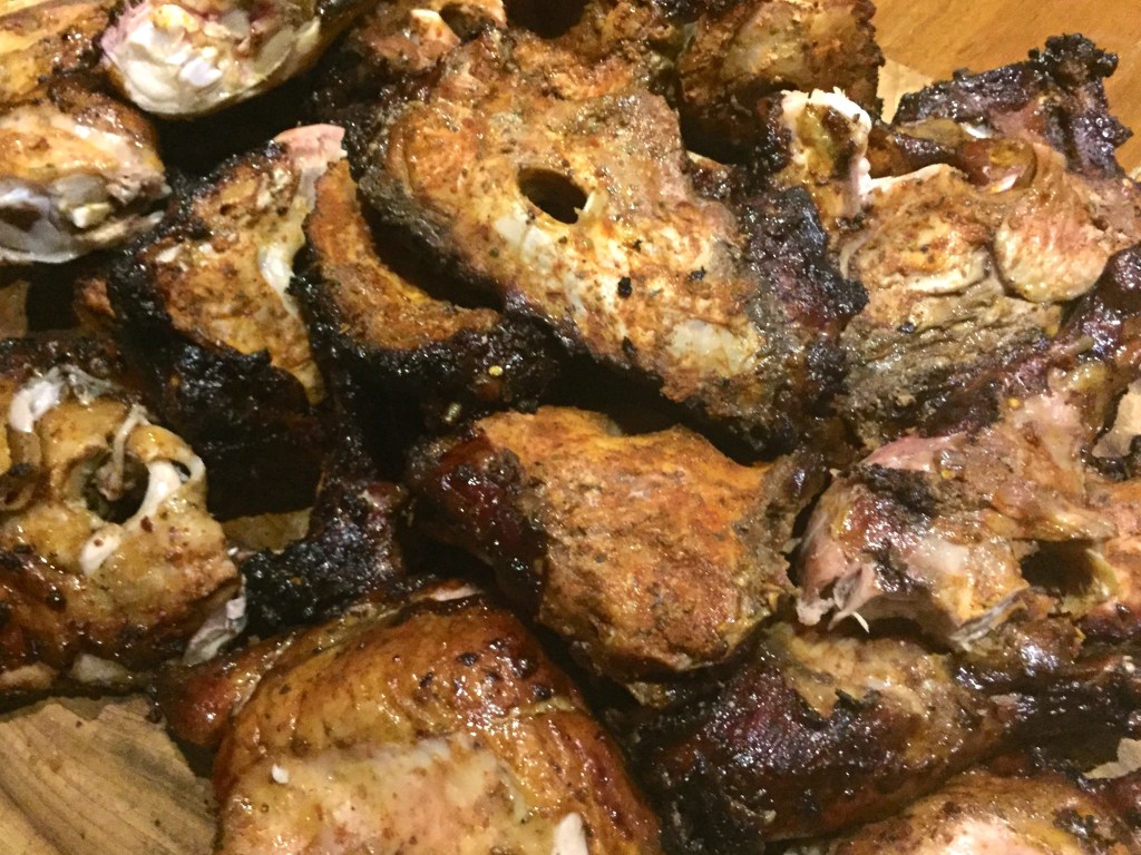 Every piece of meat had a spit hole in it... funny that