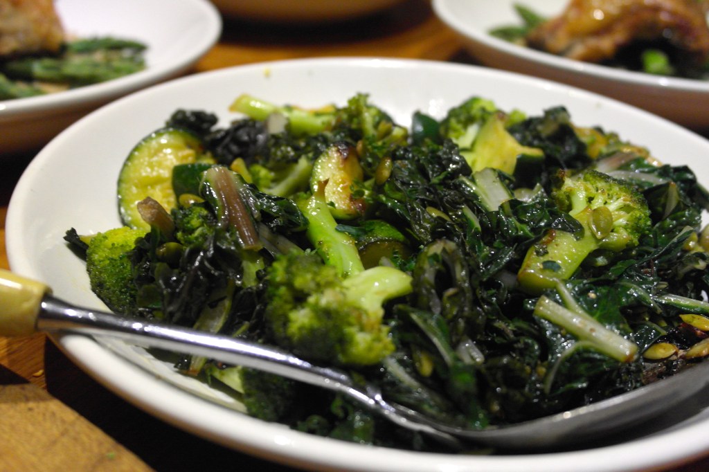 Extra greens are going to do nothing but score you a heap of bonus points with the ladies