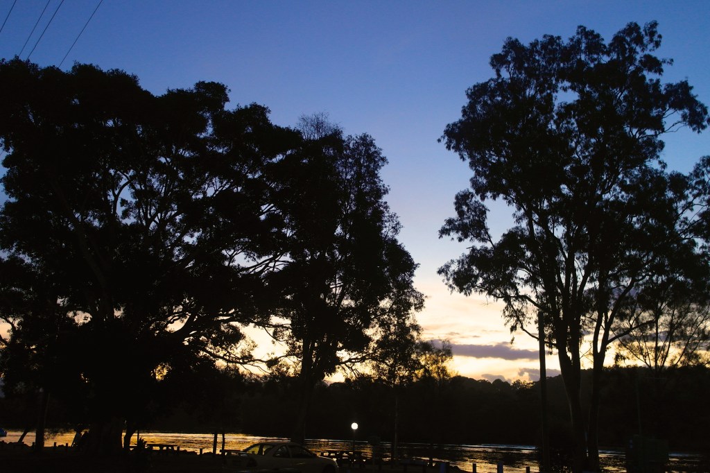 Sunset on the river. Pretty 