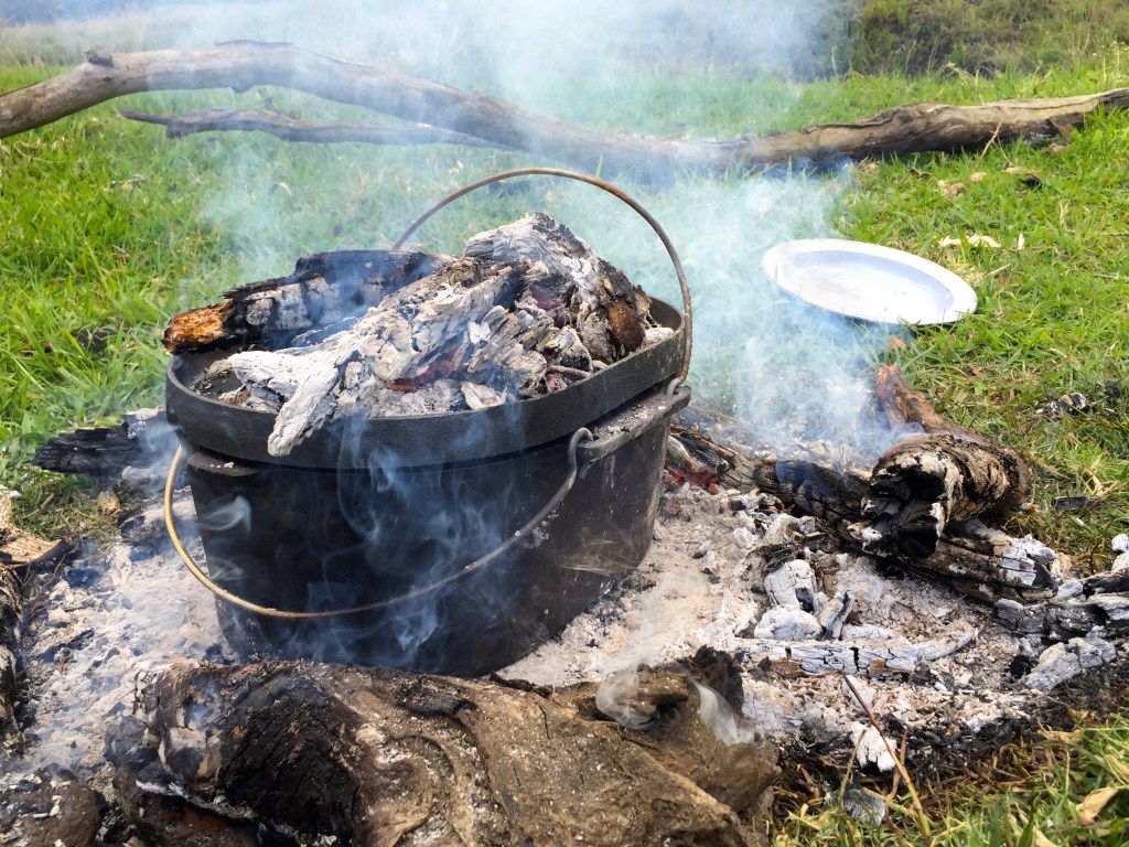 I belive I told you to put coals on the top of the camp oven too...