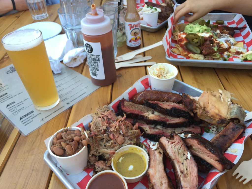 My dinner plus beer and home made condiments... you know I love home made condiments 