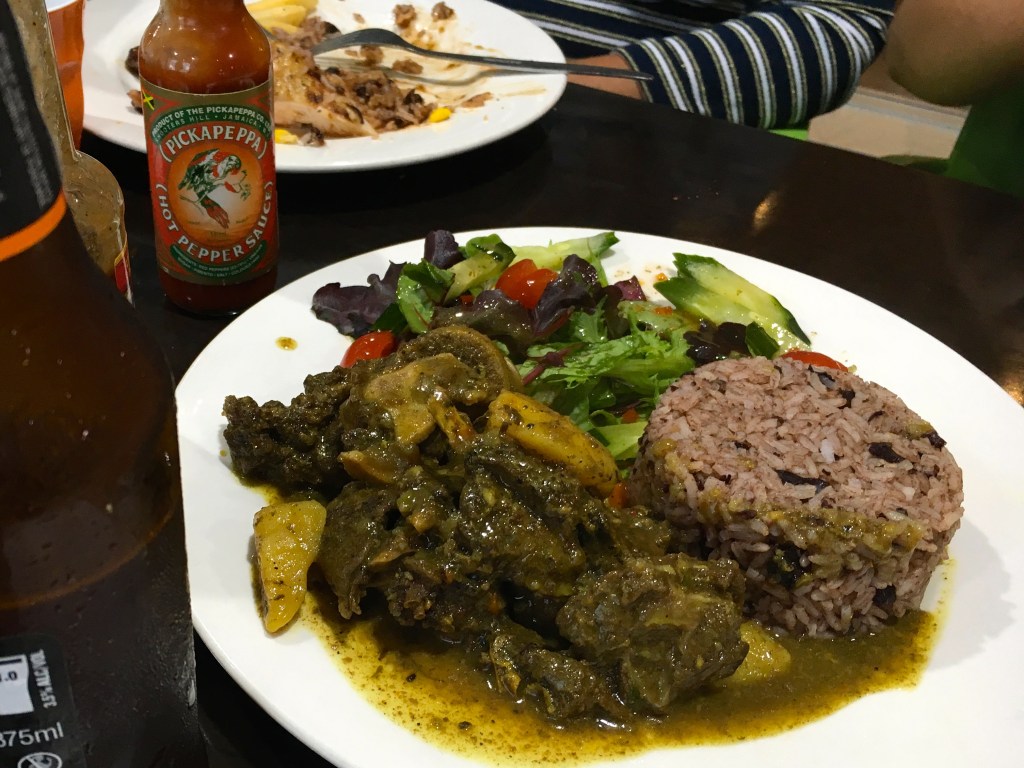 Kick-ass goat curry with red bean rice... just like I imagined it would taste