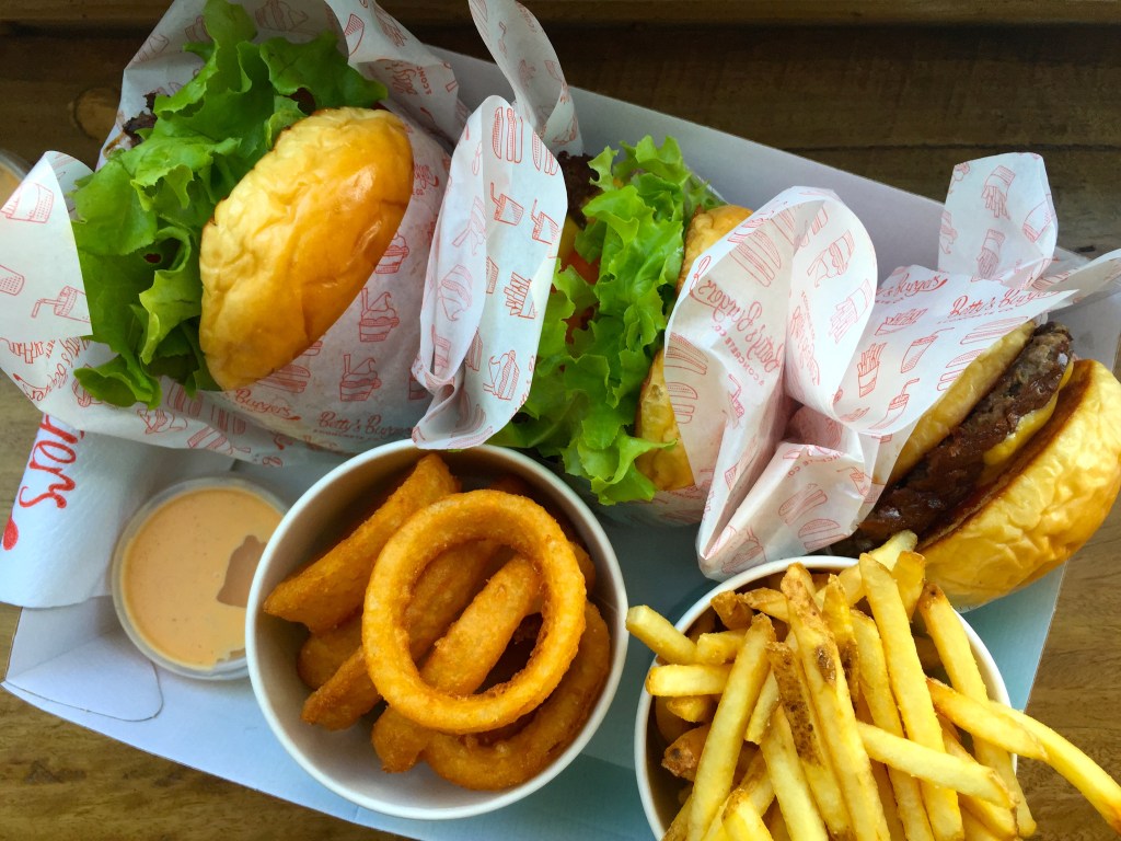 Good burgers, crisp onion rings and fries, tasty dipping sauces and quick service is a winning recipe at Betty's Burgers