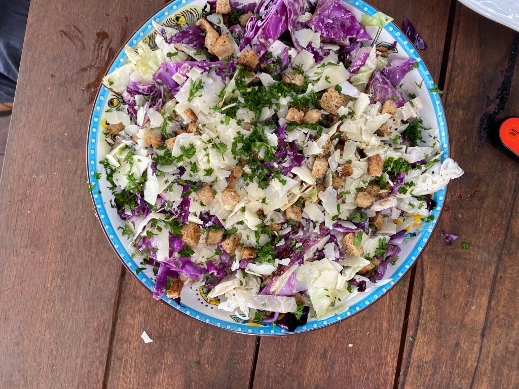 Charred cabbage caesar&nbsp;salad