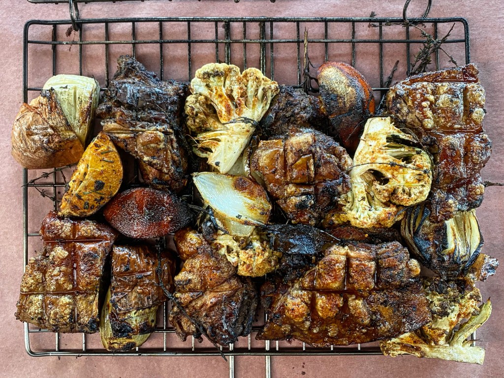 (Mostly) grilled pork belly with orange &&nbsp;herbs