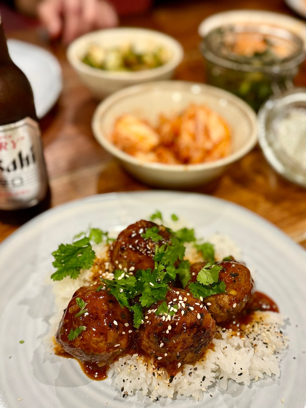 Korean meatballs and&nbsp;banchan